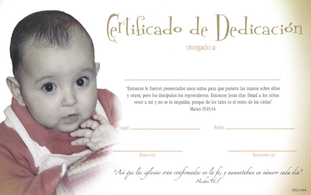 Certificados de dedicación de niños